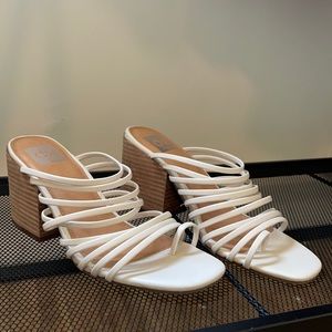 Dolce Vita white leather strappy heel sandals
